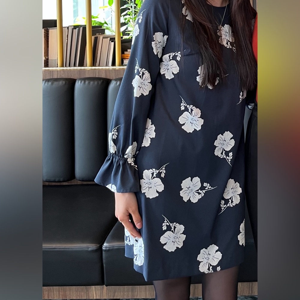 Banana Republic Factory Navy Floral Dress
